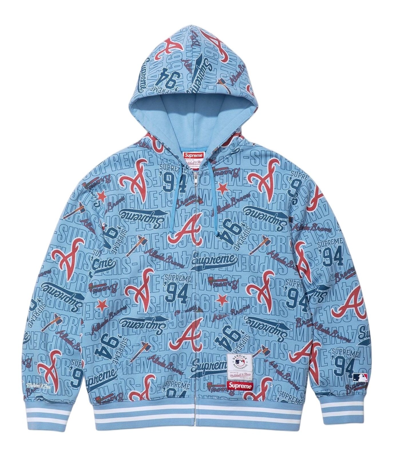 Supreme®/Mitchell & Ness® Teams Zip Up Hooded Sweatshirt view 10